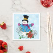 Serviette En Papier Top Hat Snowman (En situation)