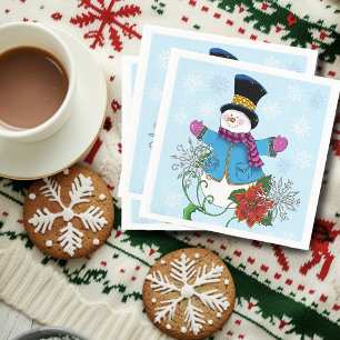 Serviette En Papier Top Hat Snowman