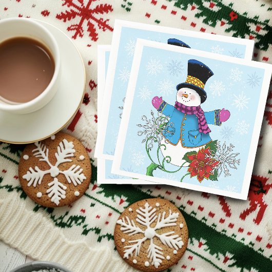 Serviette En Papier Top Hat Snowman