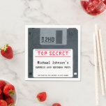 Serviette En Papier Top Secret Retro 80s Diskette 60th Birthday Party<br><div class="desc">Top Secret Retro 80s Diskette 60th Birthday Party Napkins. Une invitation de fête d'anniversaire amusante avec une disquette et dans une mission impossible style message, vraiment rétro 80s! Humour et cool pour ceux qui sont assez vieux pour savoir ce que c'est ! Besoin d'une certaine personnalisation ? Contactez le créateur...</div>