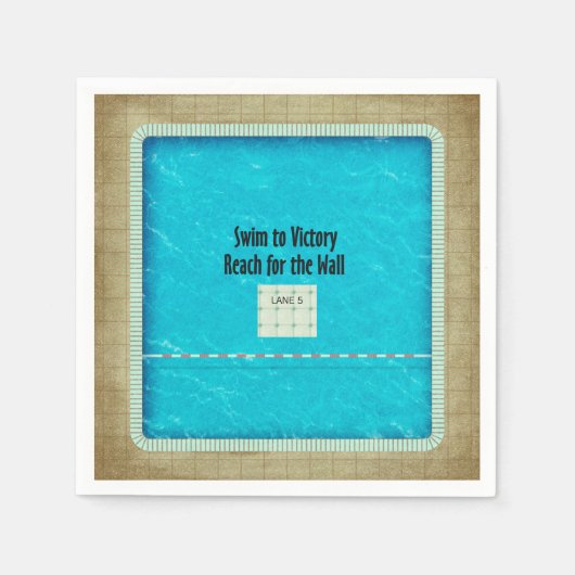Serviette En Papier TOP Swim Team Slogan (Devant)