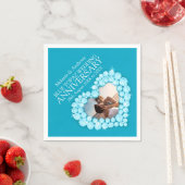 Serviette En Papier Topaz 4 ans anniversaire coeur photo nom serviette (En situation)