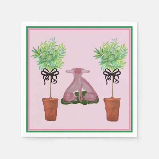 Serviette En Papier Topiary Rose Staffordshire Chien Papier Serviettes (Devant)
