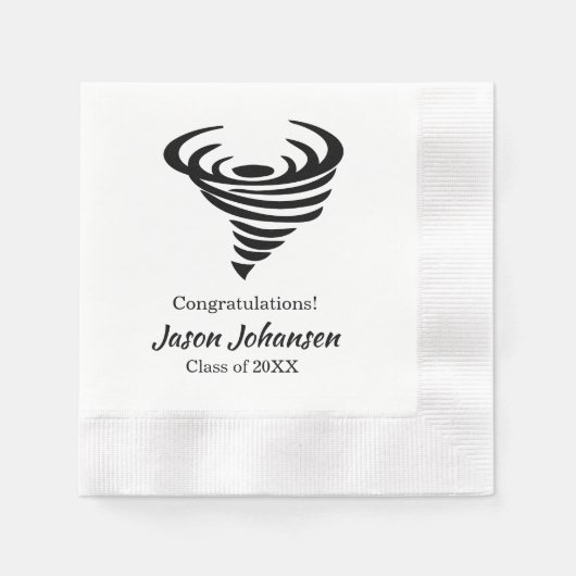 Serviette En Papier Tornado Mascot School Graduation Napkin Réunion (Devant)