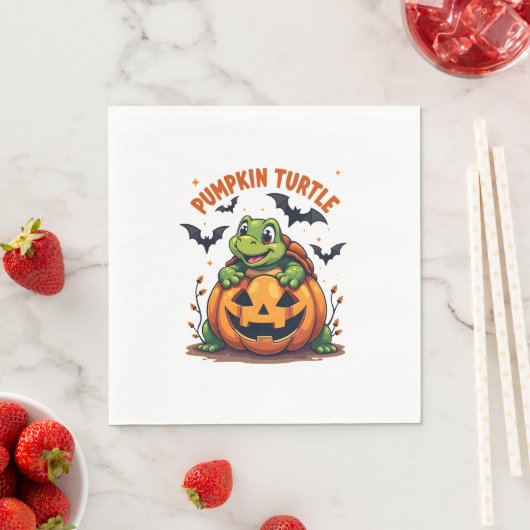 Serviette En Papier Tortue citrouille (En situation)