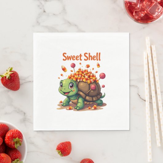 Serviette En Papier Tortue coquille de bonbons (En situation)