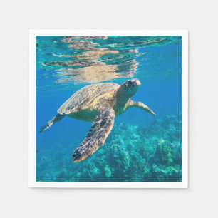 Serviette En Papier Tortue de mer de natation