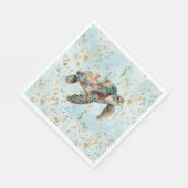Serviette En Papier Tortue de mer Gold Dream (Coin)