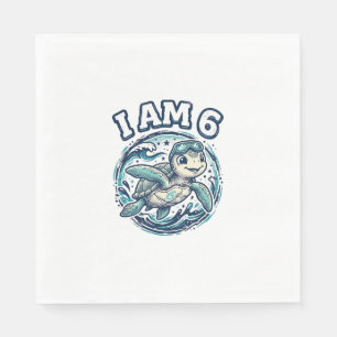 Serviette En Papier Tortue de mer mignonne Je suis un anniversaire de
