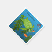 Serviette En Papier Tortue de mer, sous l'océan (Coin)