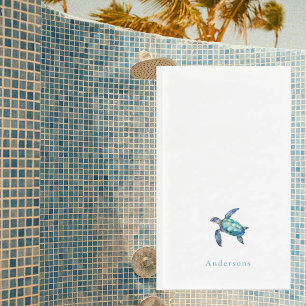 Serviette En Papier Tortue de mer tropicale personnalisée à l'aquarell