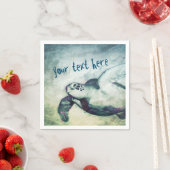 Serviette En Papier Tortue de mer verte | Papier personnalisé Napkin (En situation)