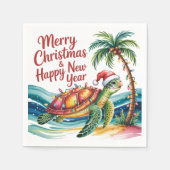 Serviette En Papier Tortue de Noël au paradis (Devant)