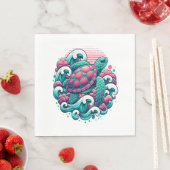 Serviette En Papier Tortue d'été rétro (En situation)