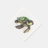 Serviette En Papier Tortue en Aquarelle Papier (Coin)