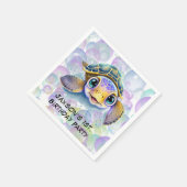 Serviette En Papier Tortue mignonne avec bulles 1er. Fête d'anniversai (Coin)