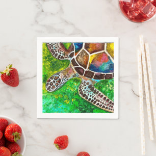 Serviette En Papier Tortue Napkin