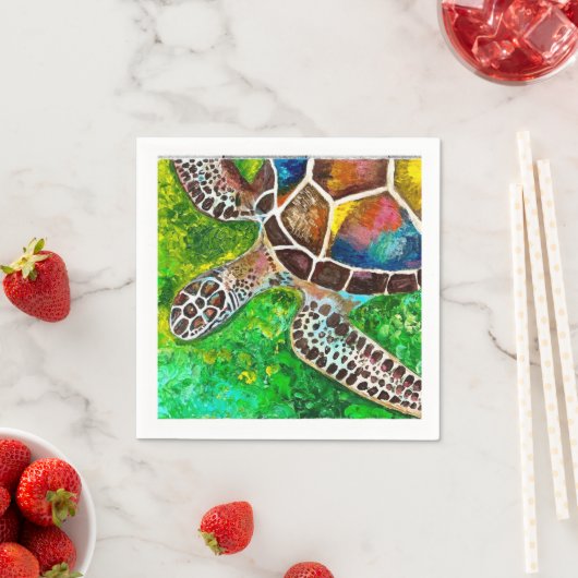 Serviette En Papier Tortue Napkin (En situation)