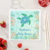 Serviette En Papier Tortue Sous Le Baby shower Marin (En situation)