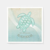 Serviette En Papier Tortue/Tortue Aqua Blue ID623 (Devant)