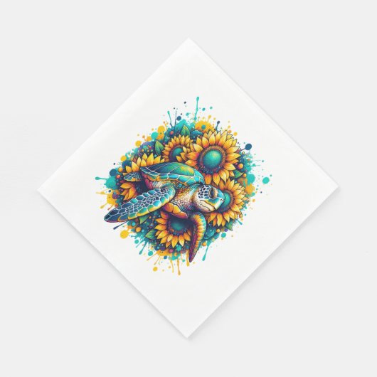 Serviette En Papier Tortue tournesol (Coin)