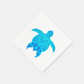 Serviette En Papier Tortue tribale bleue (Coin)