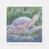 Serviette En Papier Tortue tropicale Bonne fête d'anniversaire (Devant)