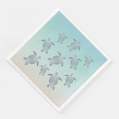 Serviette En Papier Tortues Argentées Style Plage (Coin)