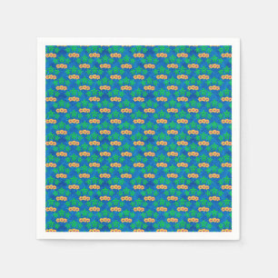 Serviette En Papier Tortues bleues et vertes de mer verte