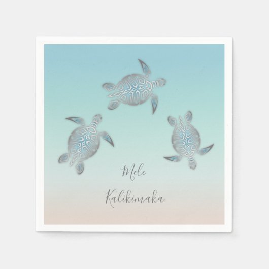 Serviette En Papier Tortues marines | Mele Kalikimaka | Côtier (Devant)