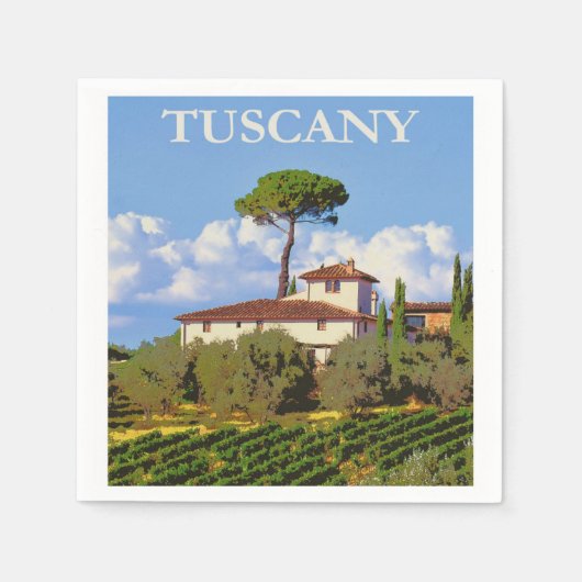 Serviette En Papier Toscane Italie Poster Papier Napkin (Devant)