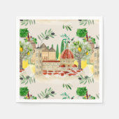 Serviette En Papier Toscane, Toscane, Italie, olives, citrons, (Devant)