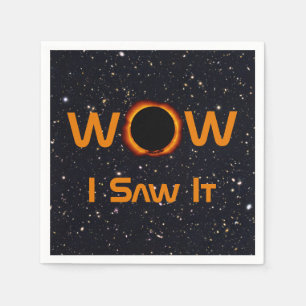 Serviette En Papier Total Éclipse Solaire 2024 WOW Je L'Ai Vu