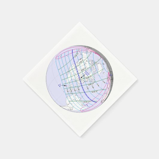 Serviette En Papier Total Solaire Eclipse 2017 Global Path (Coin)