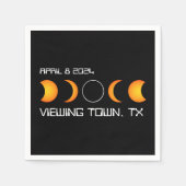 Serviette En Papier Total Solaire Eclipse 2024 Personnalisé Town State (Devant)