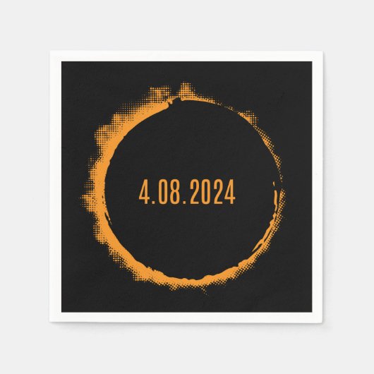 Serviette En Papier Total Solaire Eclipse USA 8 avril 2024 (Devant)