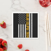 Serviette En Papier Total Solar Eclipse USA 8 avril 2024 Drapeau améri (En situation)