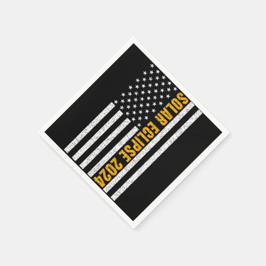 Serviette En Papier Total Solar Eclipse USA 8 avril 2024 Drapeau améri (Coin)
