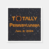 Serviette En Papier Totalement Pennsylvanie 2024 Solar Eclipse (Devant)