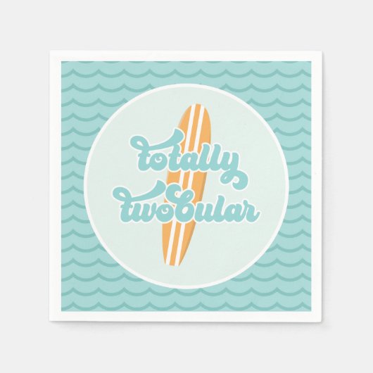 Serviette En Papier Totally Twobular Surf Beach 2e Anniversaire (Devant)