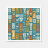 Serviette En Papier Totems Tiki Rétro (Devant)