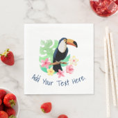 Serviette En Papier Toucan Avec Fleur Tropicale (En situation)