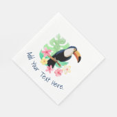 Serviette En Papier Toucan Avec Fleur Tropicale (Coin)