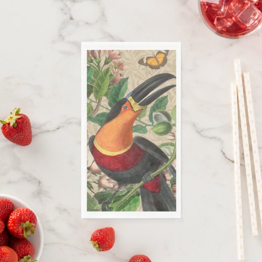 Serviette En Papier Toucan Jungle Tropical Bird Belle antique (En situation)