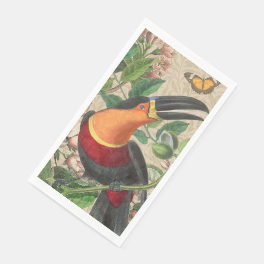 Serviette En Papier Toucan Jungle Tropical Bird Belle antique (Coin)