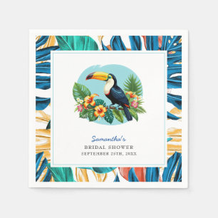 Serviette En Papier Toucan Réveillon de Mariée de la Forêt Tropicale