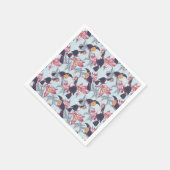 Serviette En Papier Toucans Avec Fleurs Exotiques (Coin)
