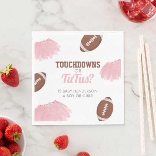 Serviette En Papier Touchdowns ou Tutus Genre Reveal (En situation)