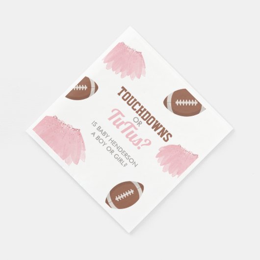 Serviette En Papier Touchdowns ou Tutus Genre Reveal (Coin)