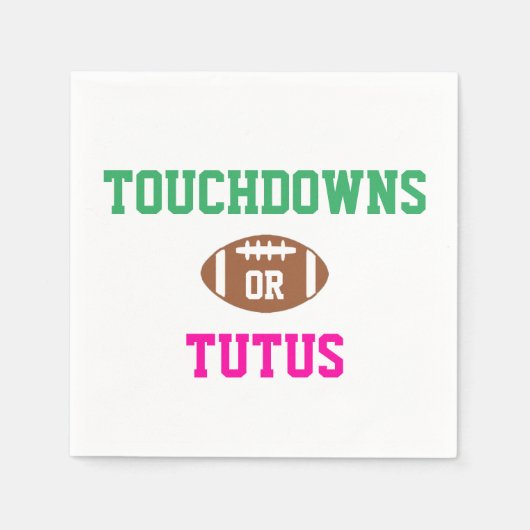 Serviette En Papier Touchdowns ou Tutus Genre Reveal (Devant)